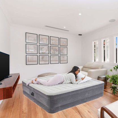 Intex 18" Inflatable Elevated Air Mattress Bed w/Built In Pump, King (2 Pack)