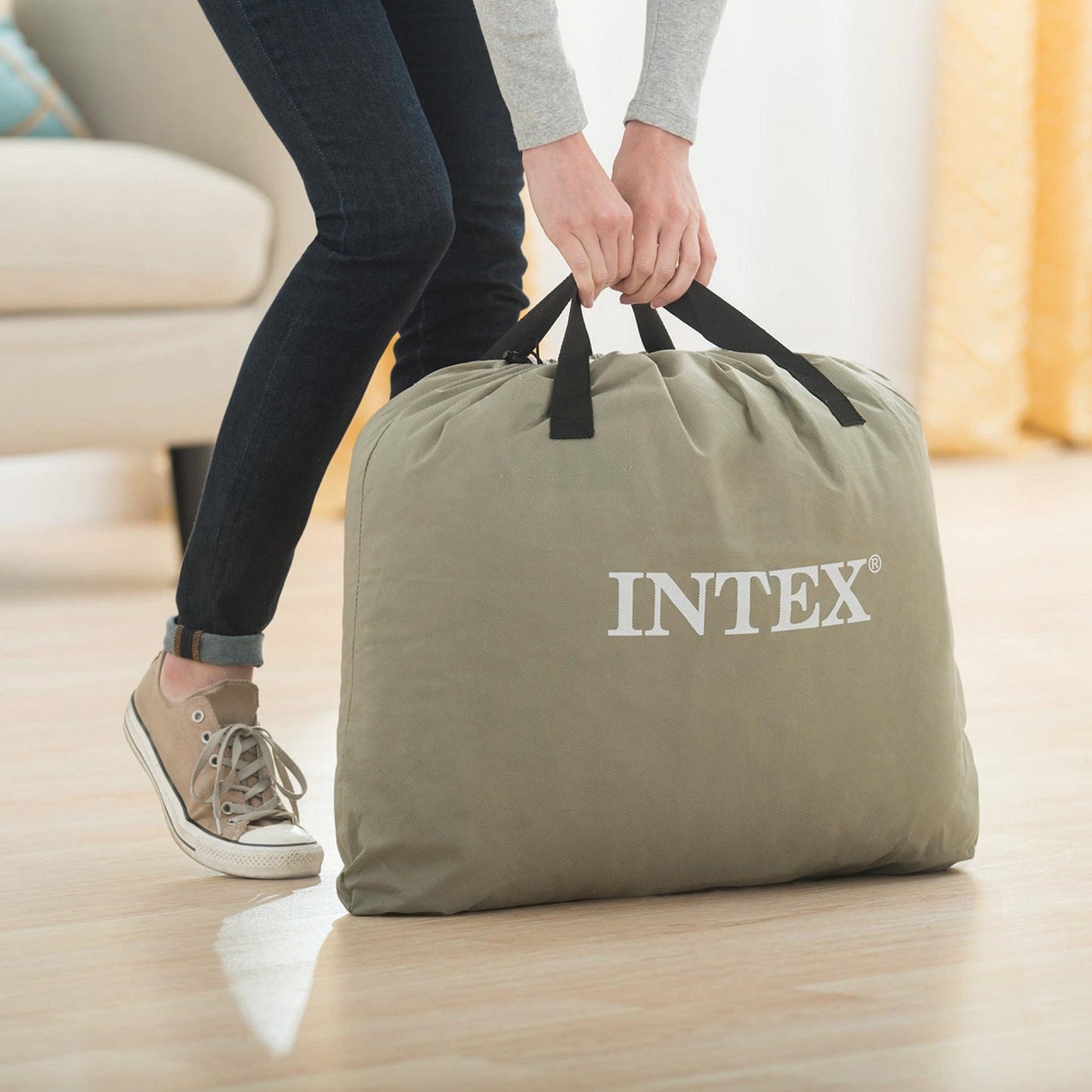 Intex 18" Inflatable Elevated Air Mattress Bed w/Built In Pump, King (2 Pack)