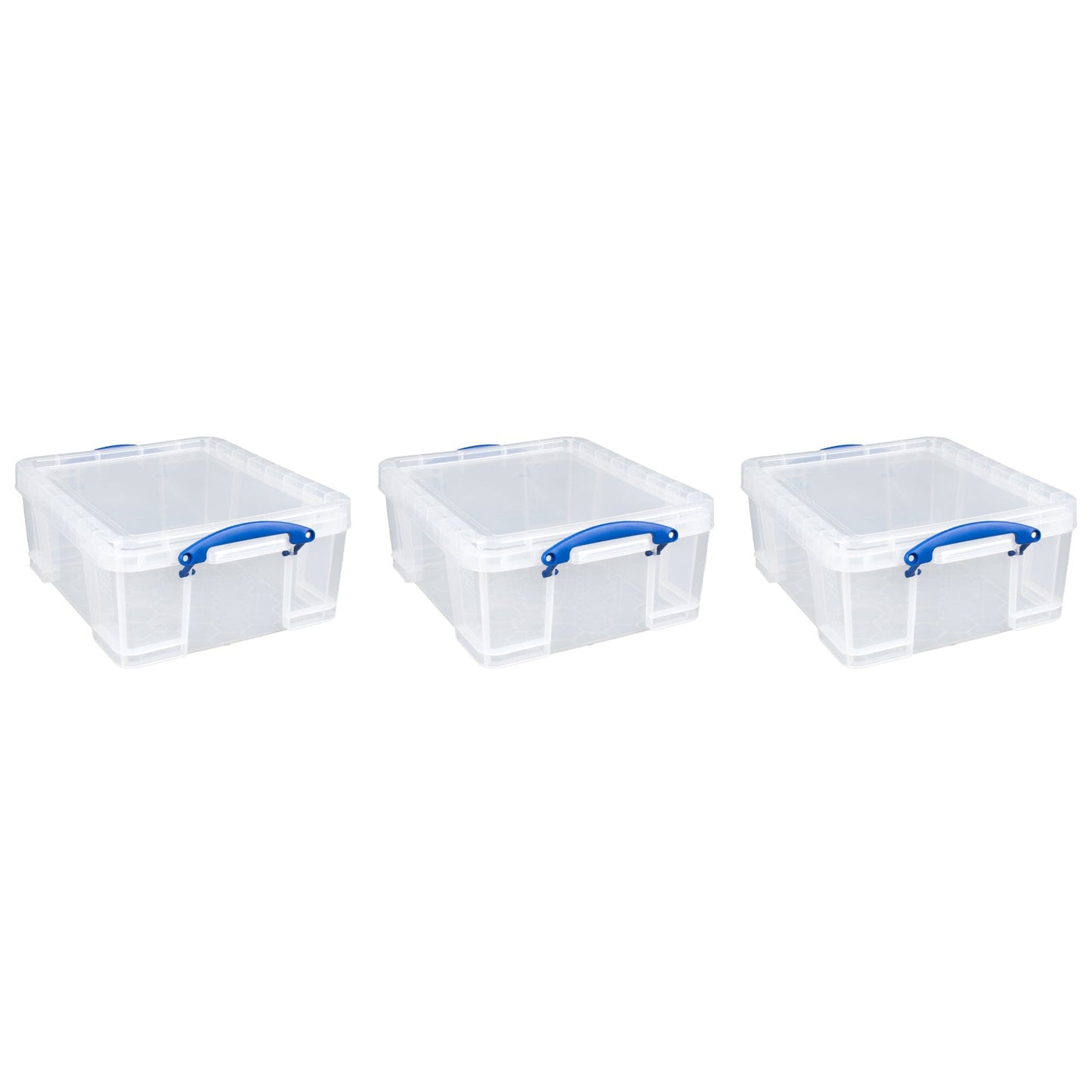 Really Useful Box 17L Storage Container with Lid and Clip Lock Handles, (3 Pack)