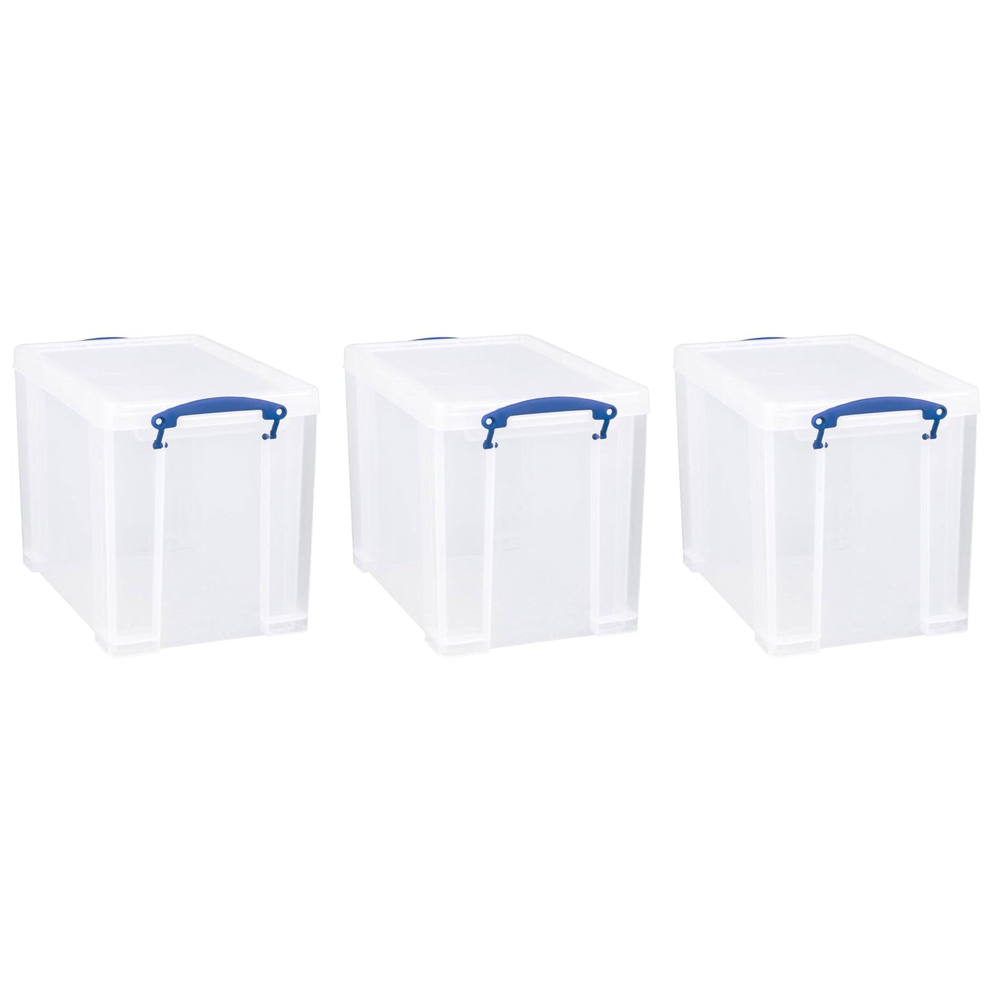 Really Useful Box 19L Storage Container with Lid and Clip Lock Handles, (3 Pack)