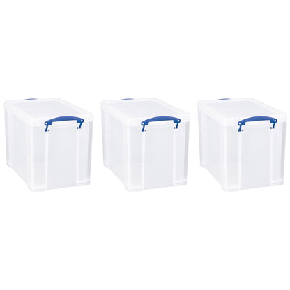 Really Useful Box 19L Storage Container with Lid and Clip Lock Handles, (3 Pack)