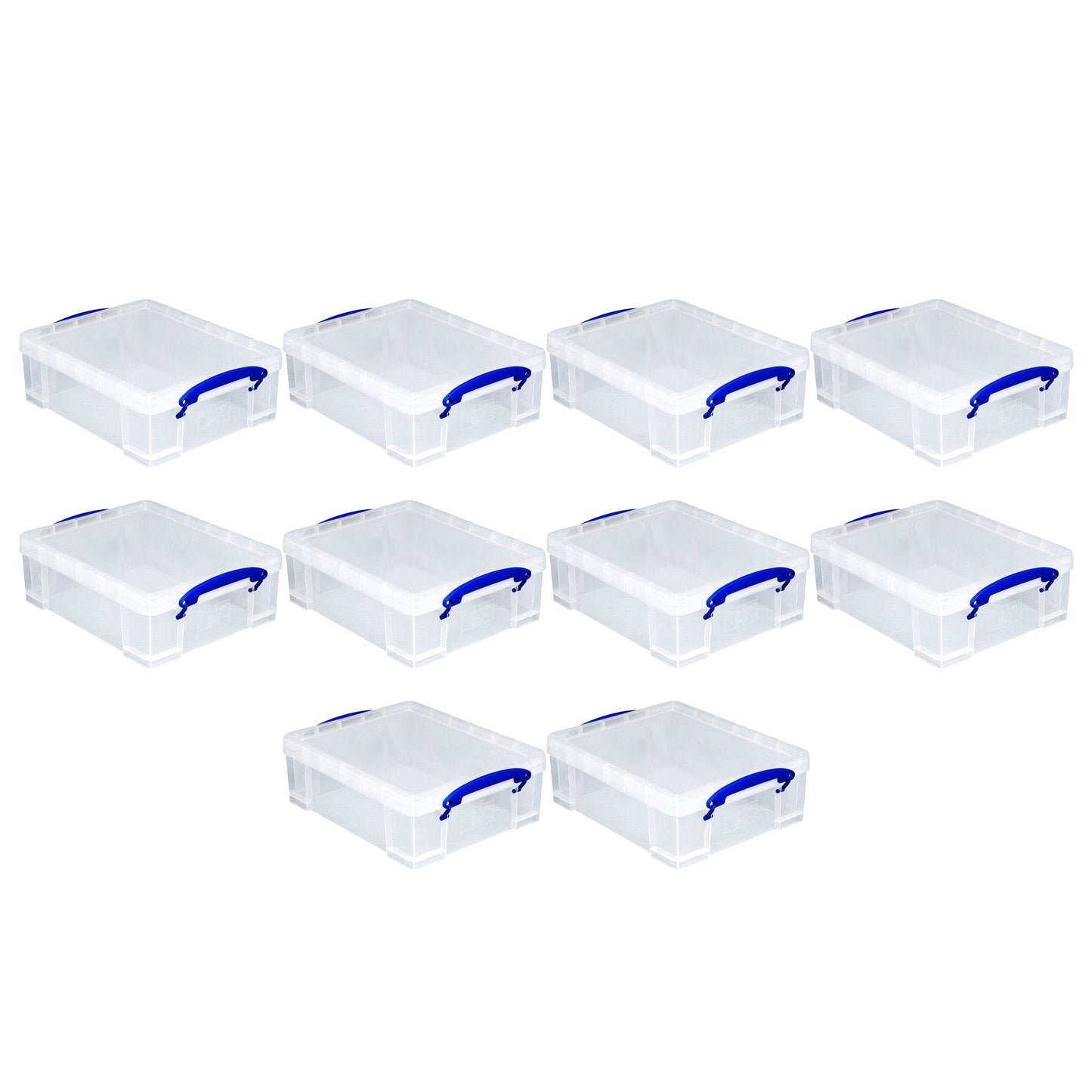 Really Useful Box 8.1L Plastic Storage Container with Clip Lock Handle (10 Pack)