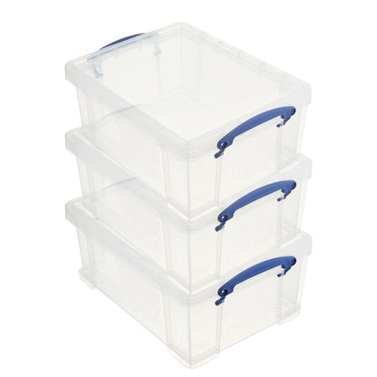 Really Useful Box 9L Storage Container with Snap Lid & Clip Lock Handle (3 Pack)