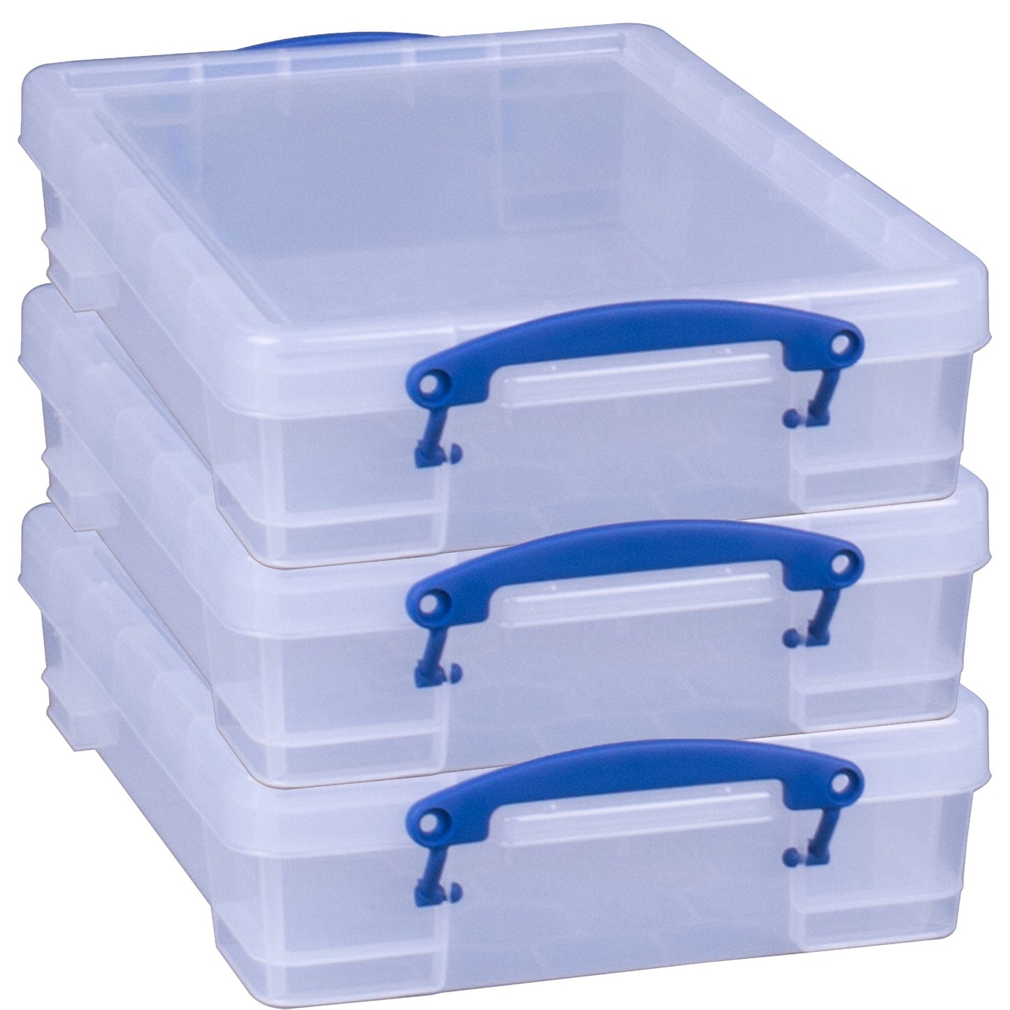 Really Useful Box 4L Storage Container with Lid and Clip Lock Handles, (3 Pack)