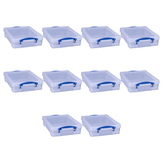 Really Useful Box 4L Storage Container with Lid and Clip Lock Handles, (10 Pack)