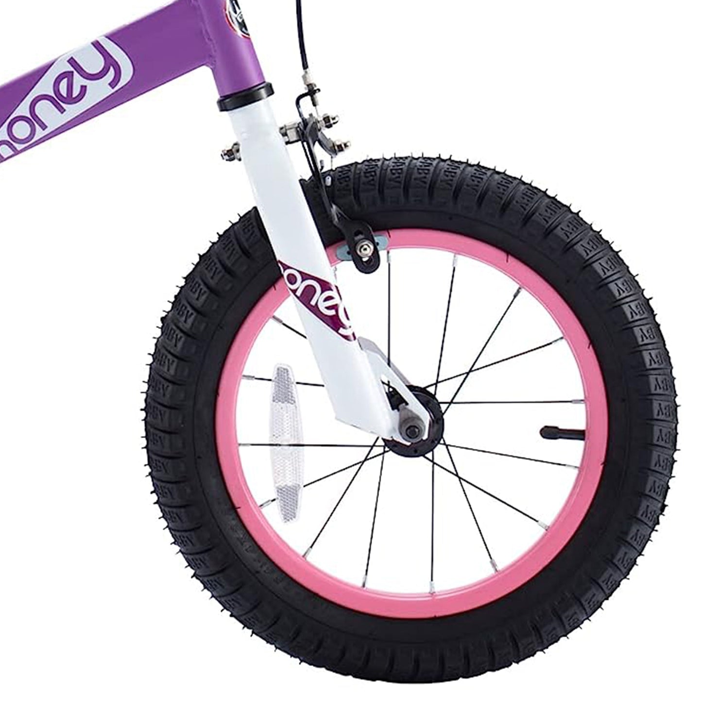RoyalBaby Cubetube Honey 12 Inch Kids Bike w/Training Wheels & 2 Brakes, Purple
