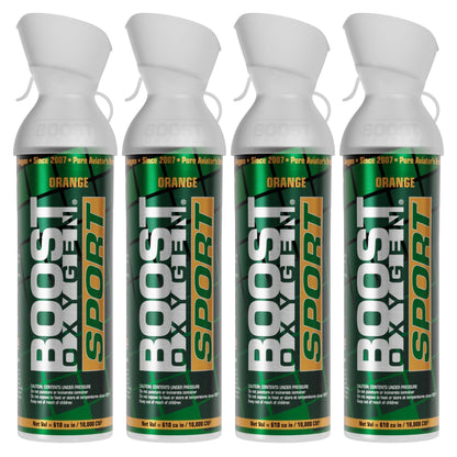 Boost Oxygen Large SPORT Orange Aroma 10 Liter Canister for Support, (4 Pack) - Find Fresh Goods