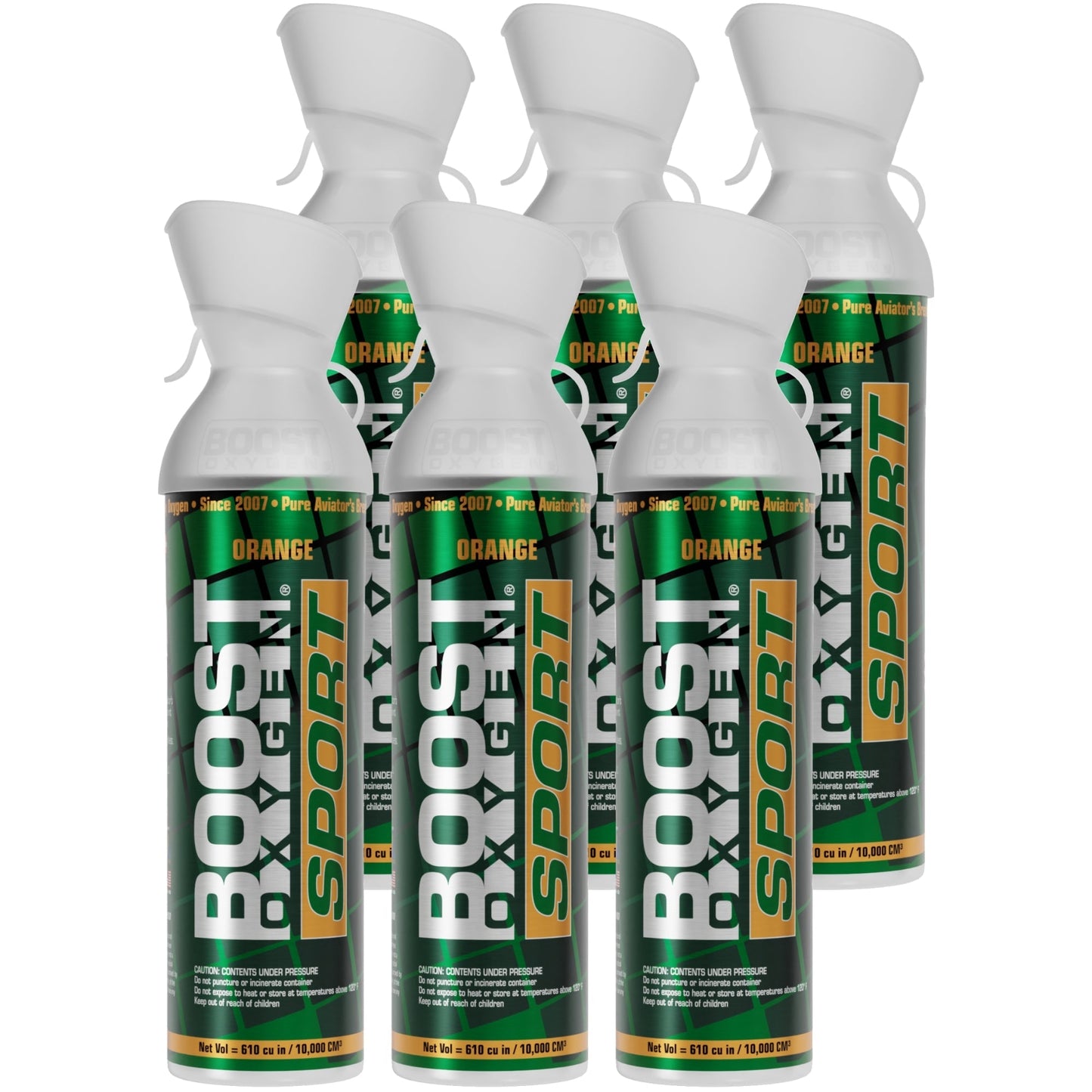 Boost Oxygen Large SPORT Orange Aroma 10 Liter Canister for Support, (6 Pack) - Find Fresh Goods