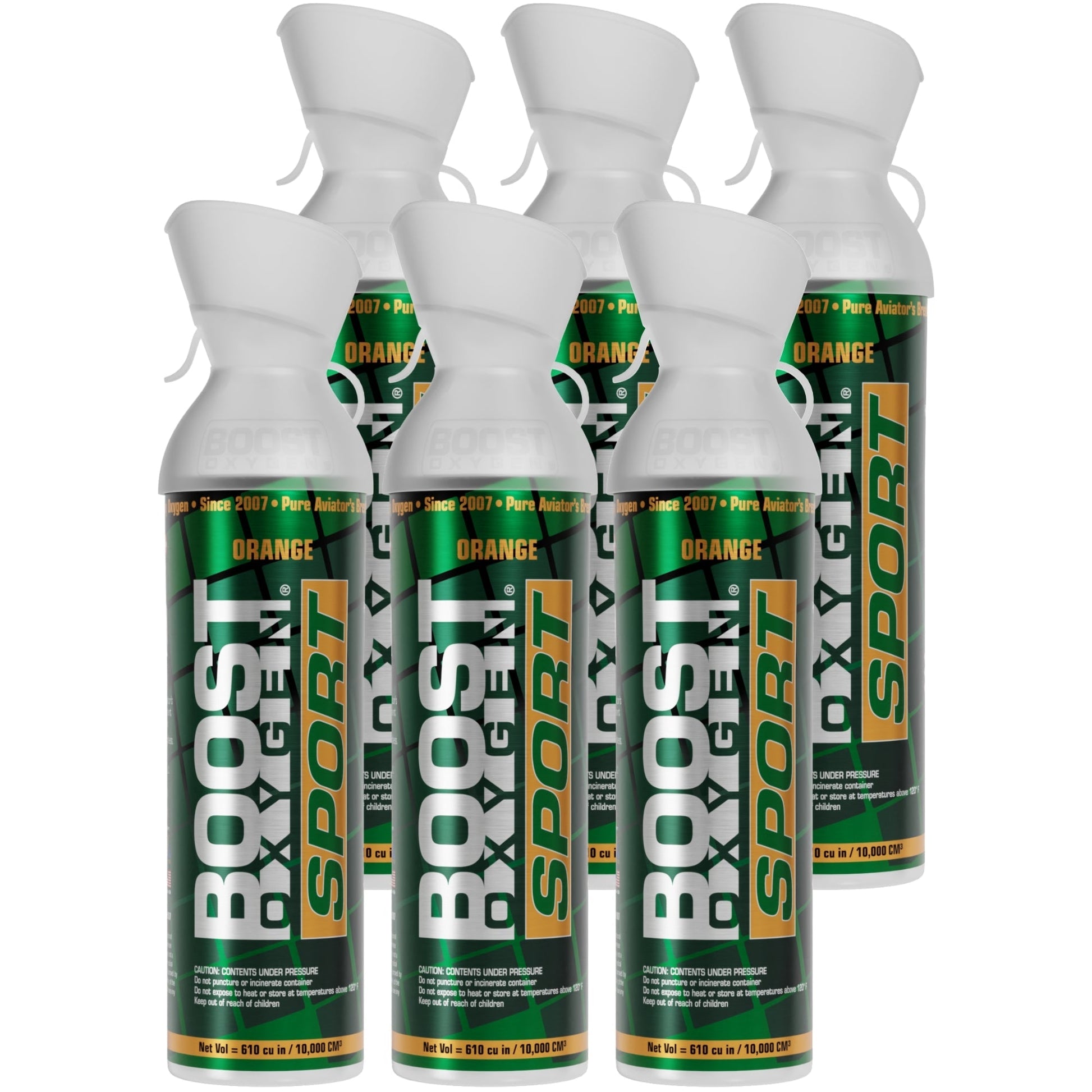 Boost Oxygen Large SPORT Orange Aroma 10 Liter Canister for Support, (6 Pack) - Find Fresh Goods