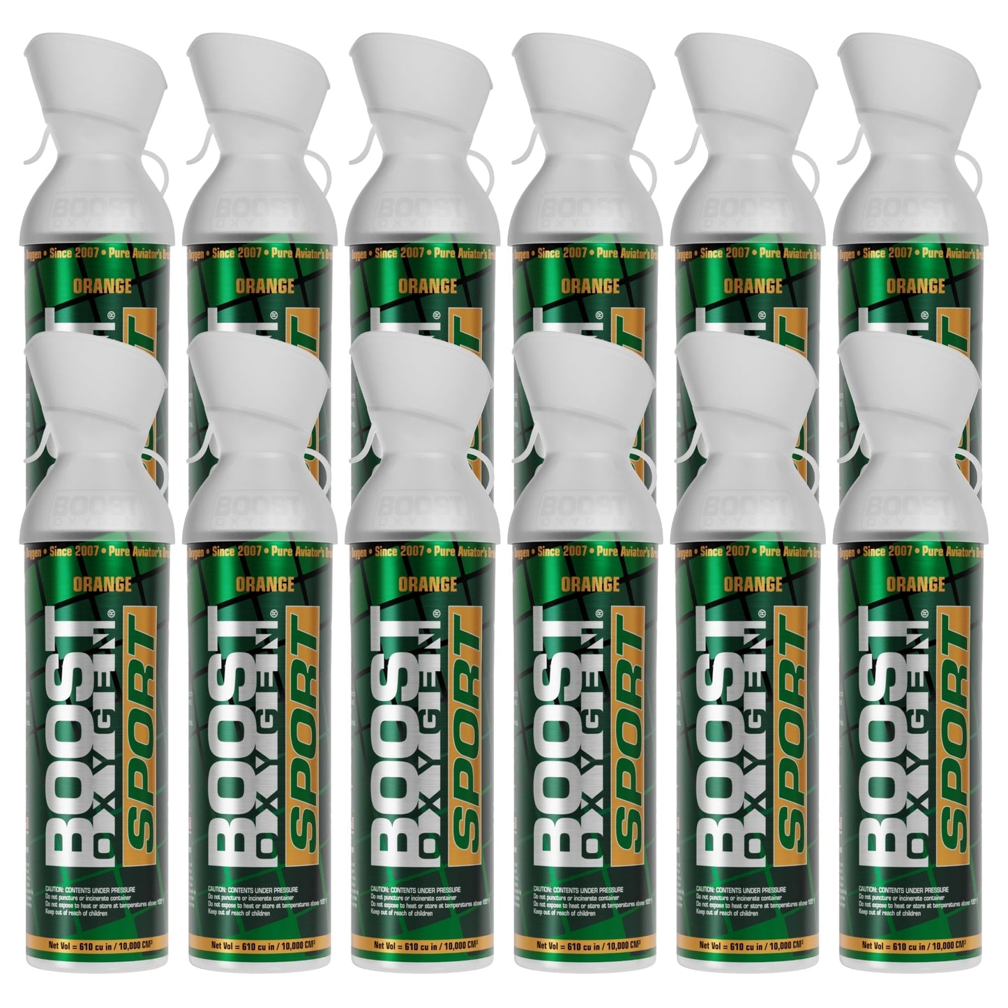 Boost Oxygen Large SPORT Orange Aroma 10 Liter Canister for Support, (12 Pack) - Find Fresh Goods