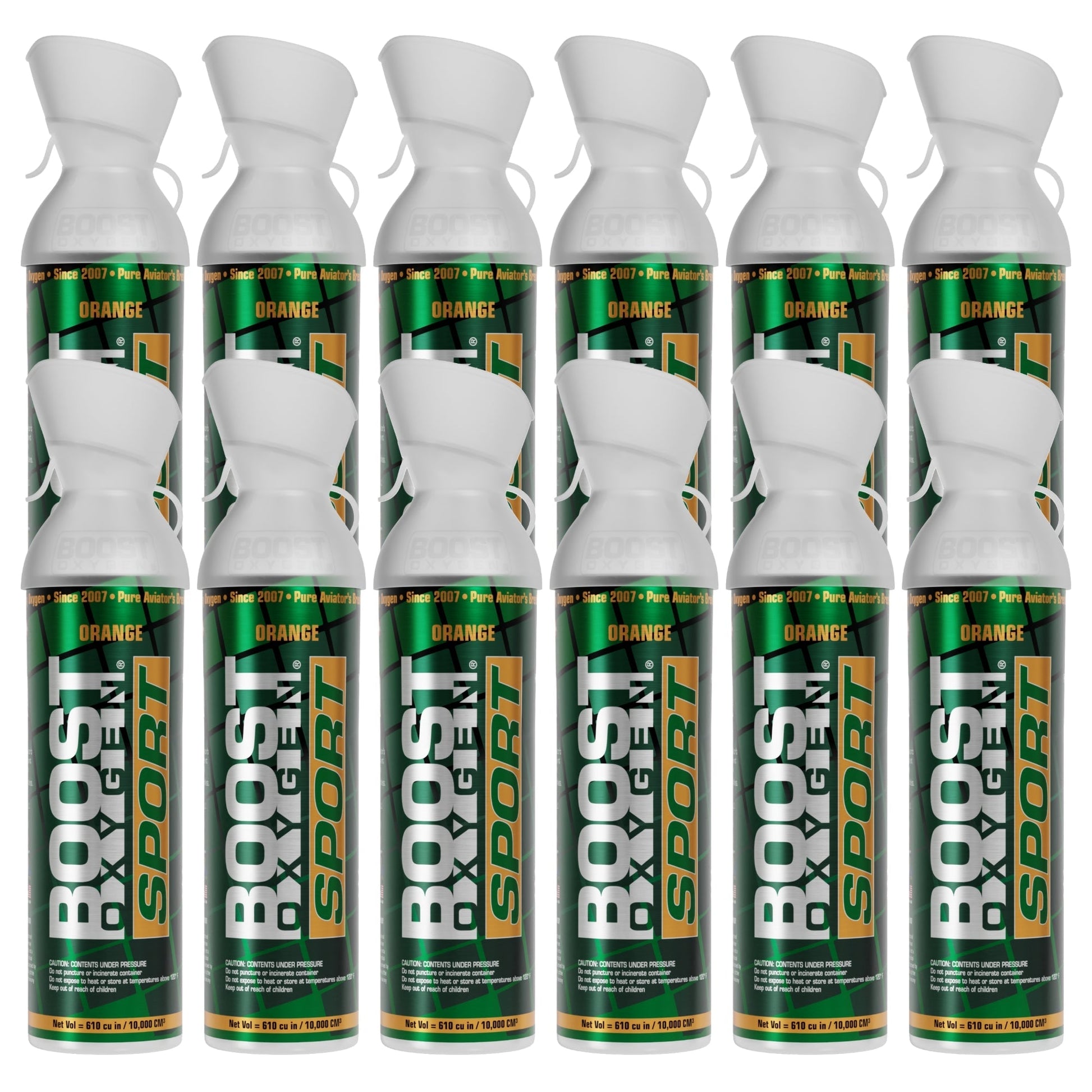 Boost Oxygen Large SPORT Orange Aroma 10 Liter Canister for Support, (12 Pack) - Find Fresh Goods