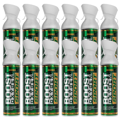 Boost Oxygen Large SPORT Orange Aroma 10 Liter Canister for Support, (12 Pack) - Find Fresh Goods