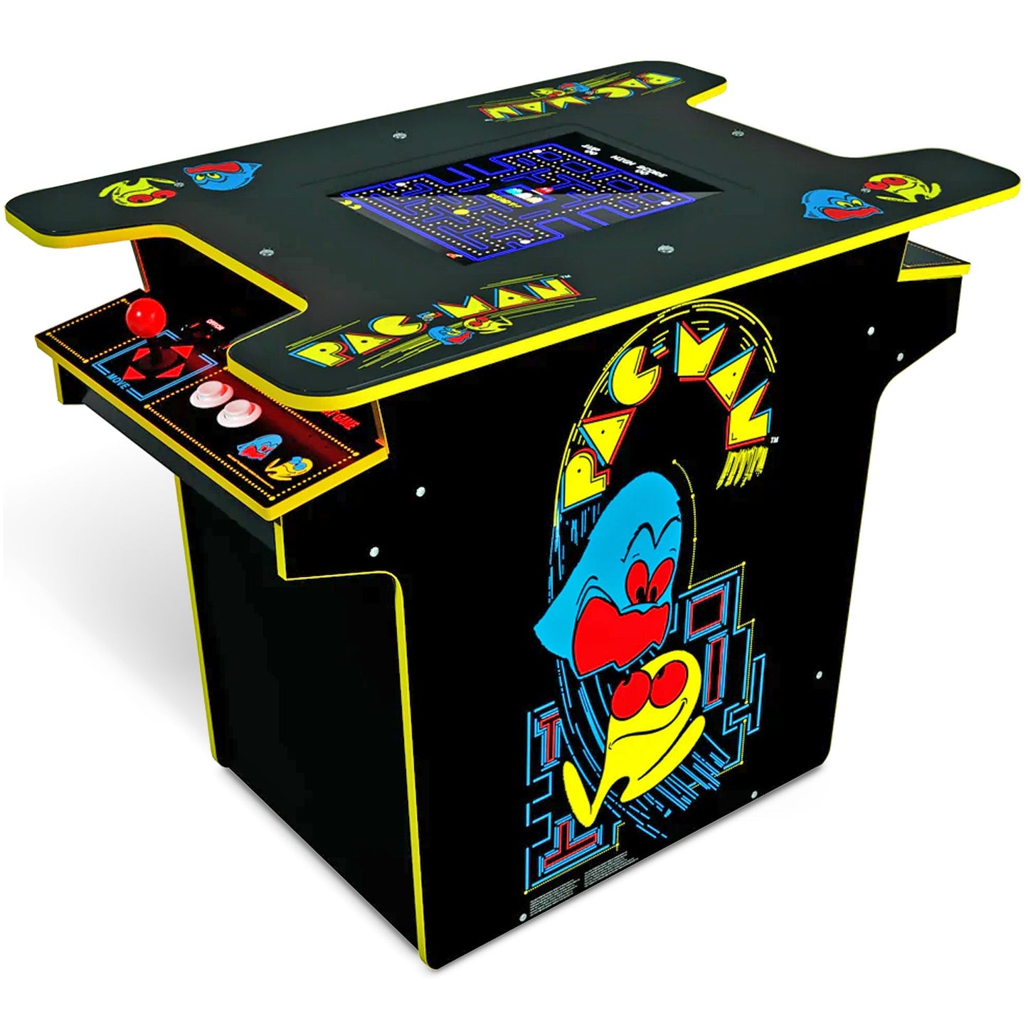 Arcade1UP PAC-MAN Head-to-Head Arcade Table, 12 Games in 1, Black Series Edition