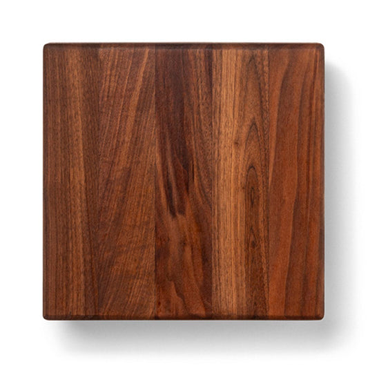 John Boos Small Walnut Wood Edge Grain Cutting Board for Kitchen, 9" x 9" x 1.5"