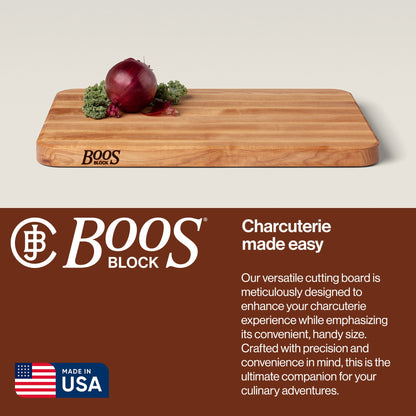 John Boos Chop N Slice Large Maple Wood Edge Grain Cutting Board, 20"x14"x1.25"