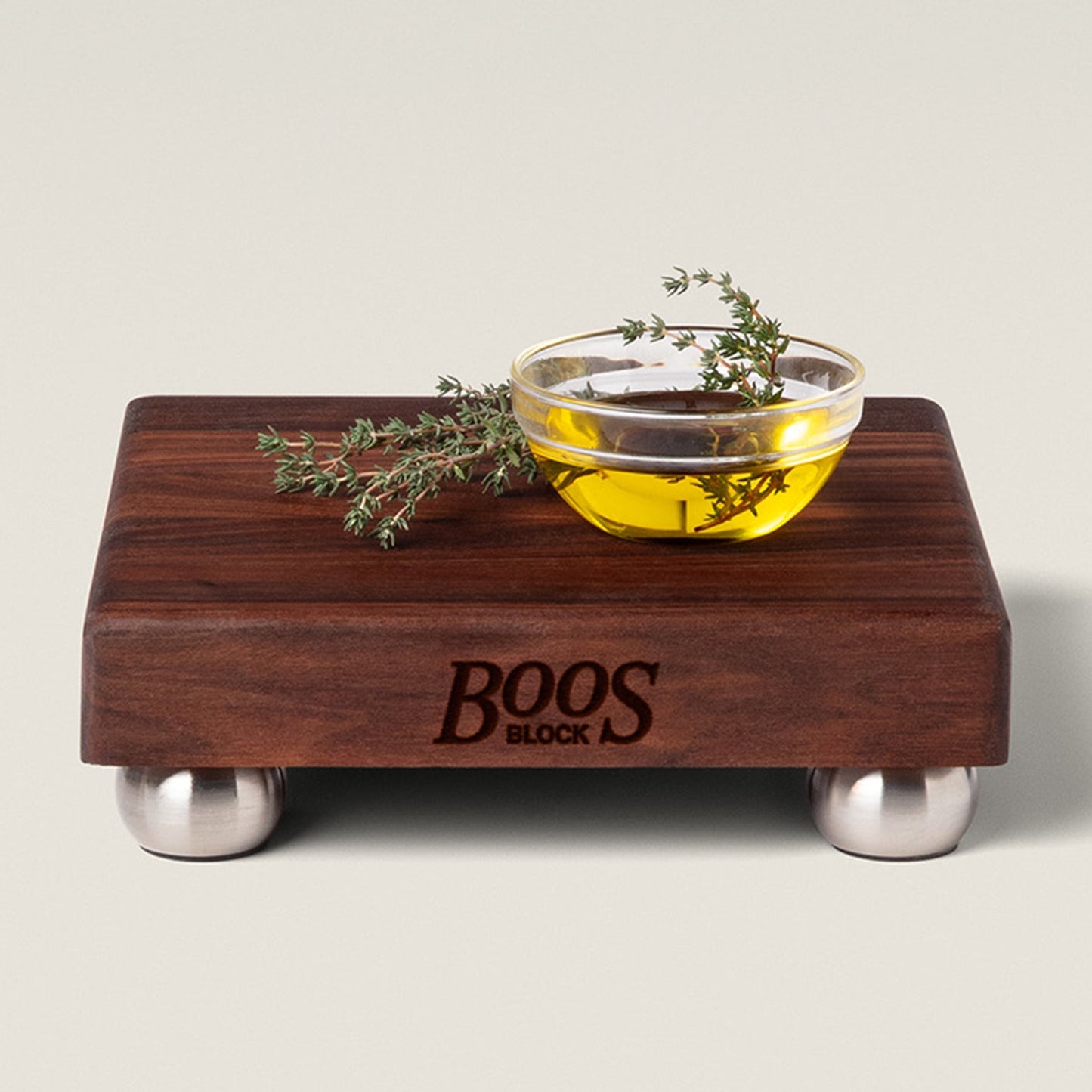 John Boos Small Walnut Wood Edge Grain Cutting Board for Kitchen, 9" x 9" x 1.5"