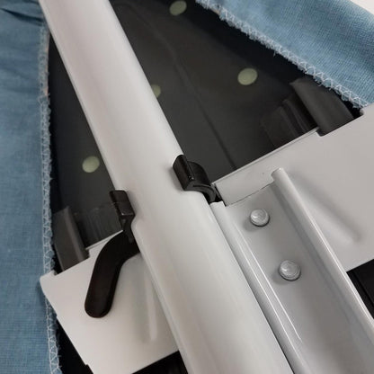 Homz T-Leg Foldable Adjustable Ironing Board w/ Foam Pad & Cotton Cover, Blue