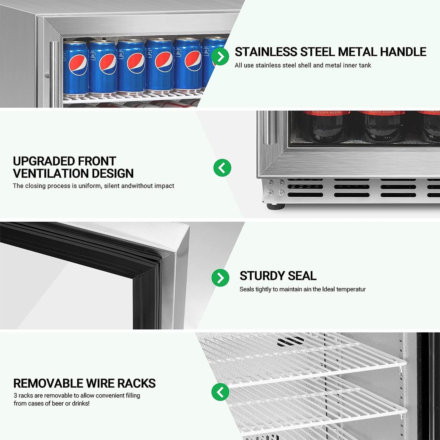 IceJungle 5.3 Cu. Ft. 160 Can Under Counter Freestanding Beverage Drink Fridge