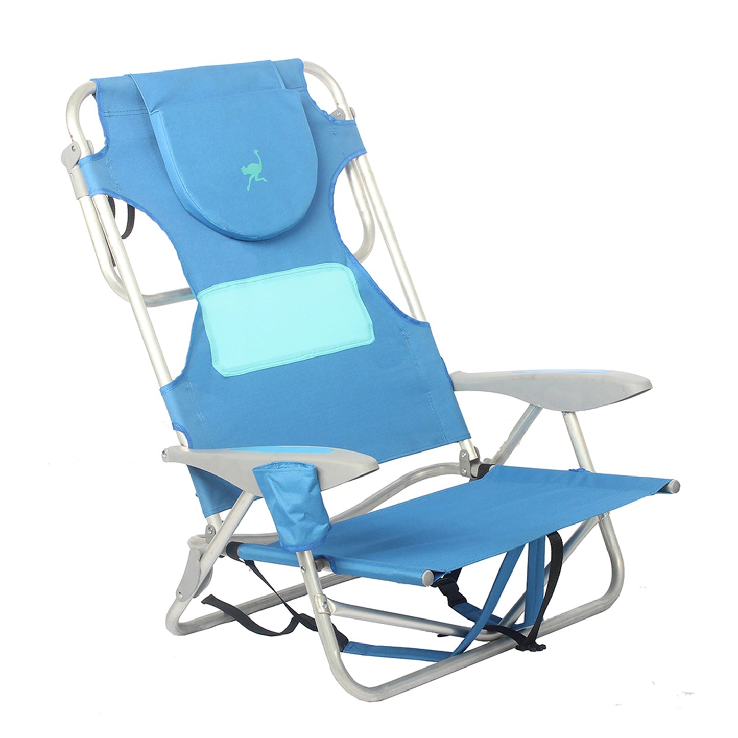Ostrich Ladies Comfort On Your Back Outdoor Backpack Beach Chair, Blue, (4 Pack)