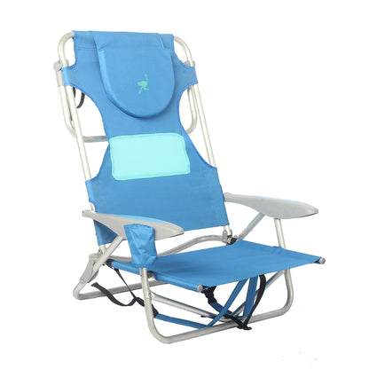 Ostrich Altitude 3N1 Chair and Ladies Comfort On Your Back Beach Chair, Blue