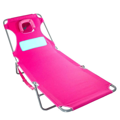 Ostrich Ladies Comfort Lounger Face Down Beach Chair & On Your Back Chair, Pink
