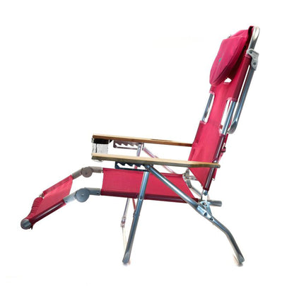 Ostrich Altitude 3 in 1 16 Inch Tall Lounge Reclining Beach Chair, Pink (2 Pack)