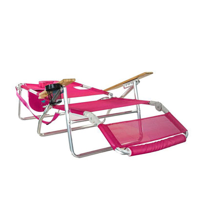 Ostrich Altitude 3 in 1 16 Inch Tall Lounge Reclining Beach Chair, Pink (2 Pack)