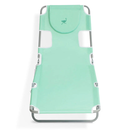 Ostrich Chaise Lounge Folding Sunbathing Recliner Beach Chair, Teal (4 Pack)