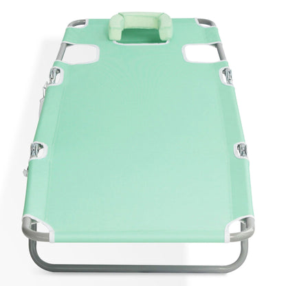 Ostrich Chaise Lounge Folding Sunbathing Recliner Beach Chair, Teal (4 Pack)