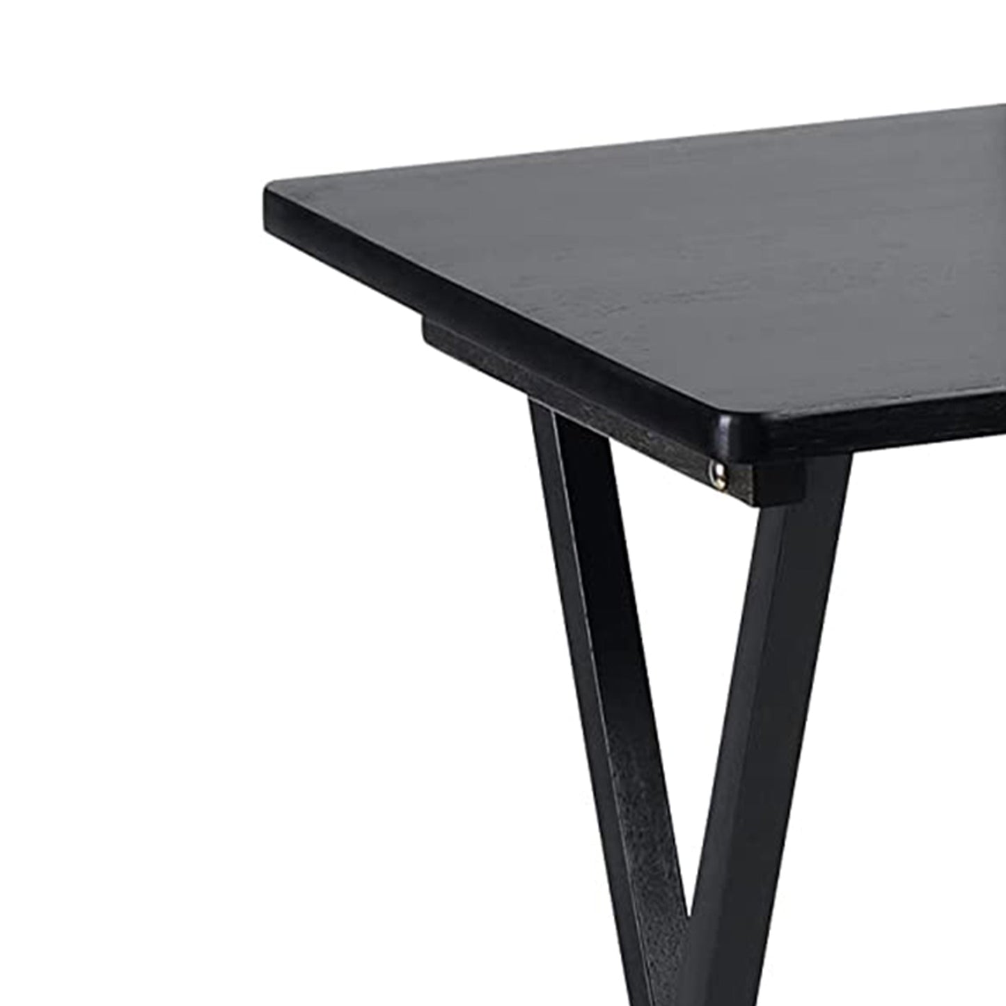 PJ Wood Portable Folding TV Snack Tray Table Desk Stand, Black (4 Piece Set)