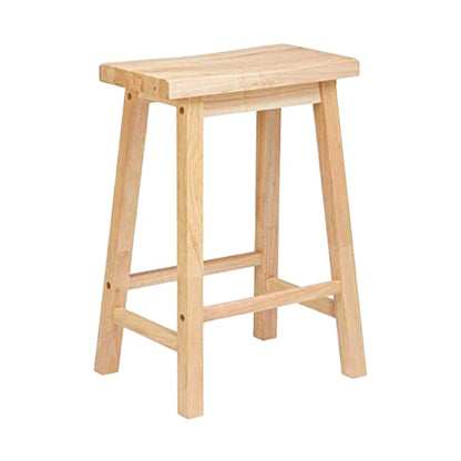 PJ Wood Classic Saddle Seat 29" Tall Kitchen Counter Stools, Natural (3 Pack)
