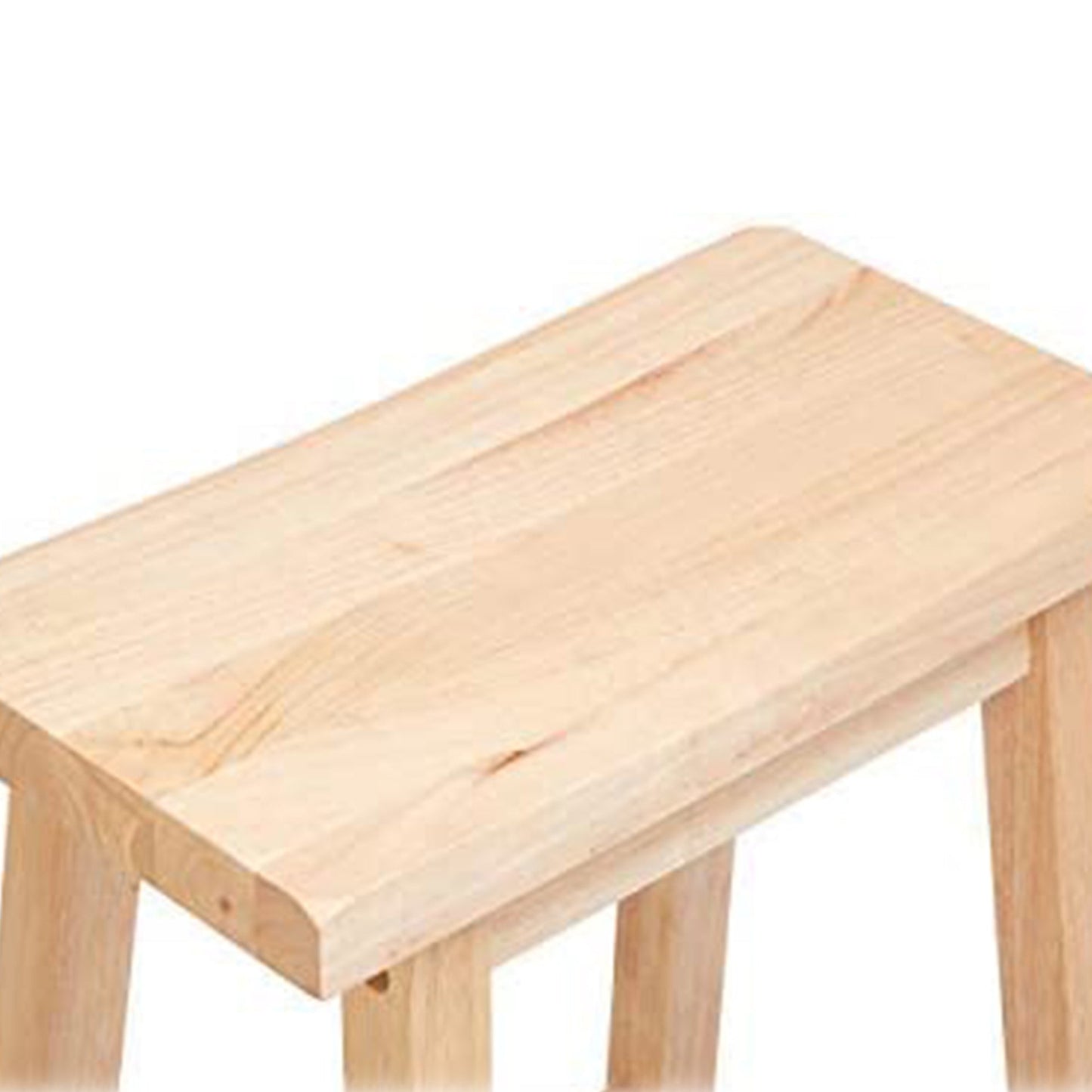 PJ Wood Classic Saddle Seat 29" Tall Kitchen Counter Stools, Natural (3 Pack)
