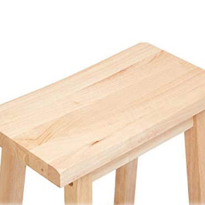 PJ Wood Classic Saddle Seat 29" Tall Kitchen Counter Stools, Natural (3 Pack)