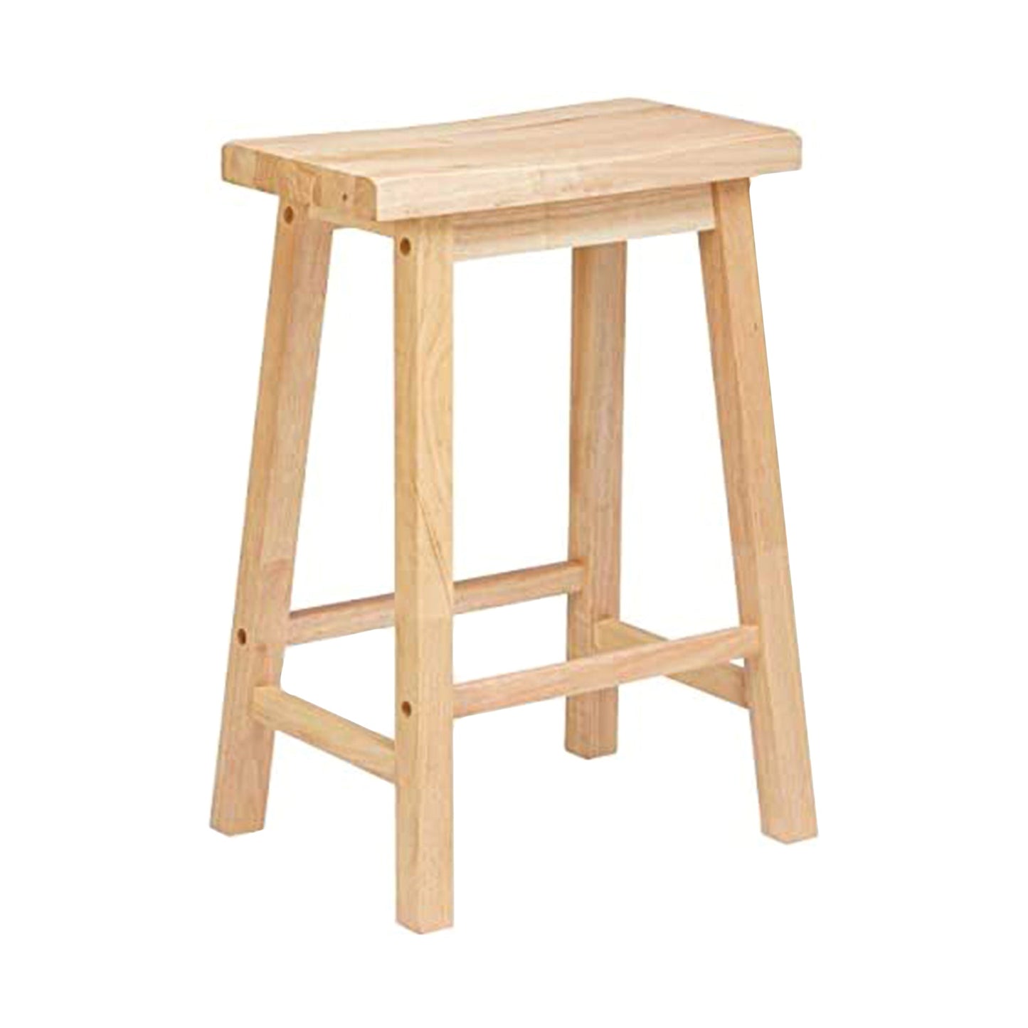 PJ Wood Classic Saddle Seat 29" Tall Kitchen Counter Stools, Natural (5 Pack)