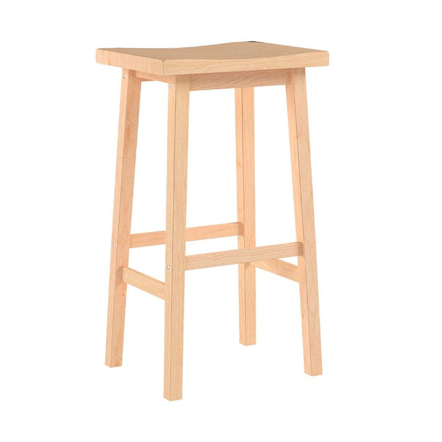PJ Wood Classic Saddle Seat 29" Tall Kitchen Counter Stools, Natural (5 Pack)
