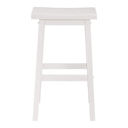PJ Wood Classic 29 Inch Saddle Seat Kitchen Bar Counter Stool, White (4 Pack)