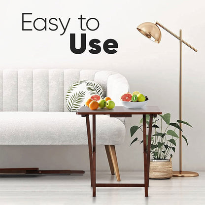 PJ Wood Portable Folding TV Snack Tray Table Desk Stand, Honey Oak (10 Pack)