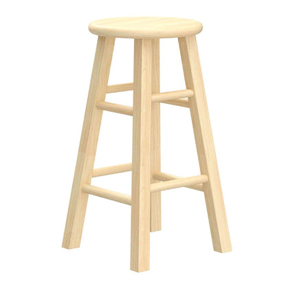 PJ Wood Classic Round Seat 24" Tall Kitchen Counter Stools, Natural (Set of 10)