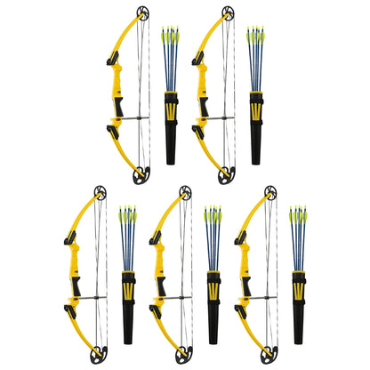 Genesis Archery Original Left Handed Compound Bow Archery Kit, Yellow (5 Pack)