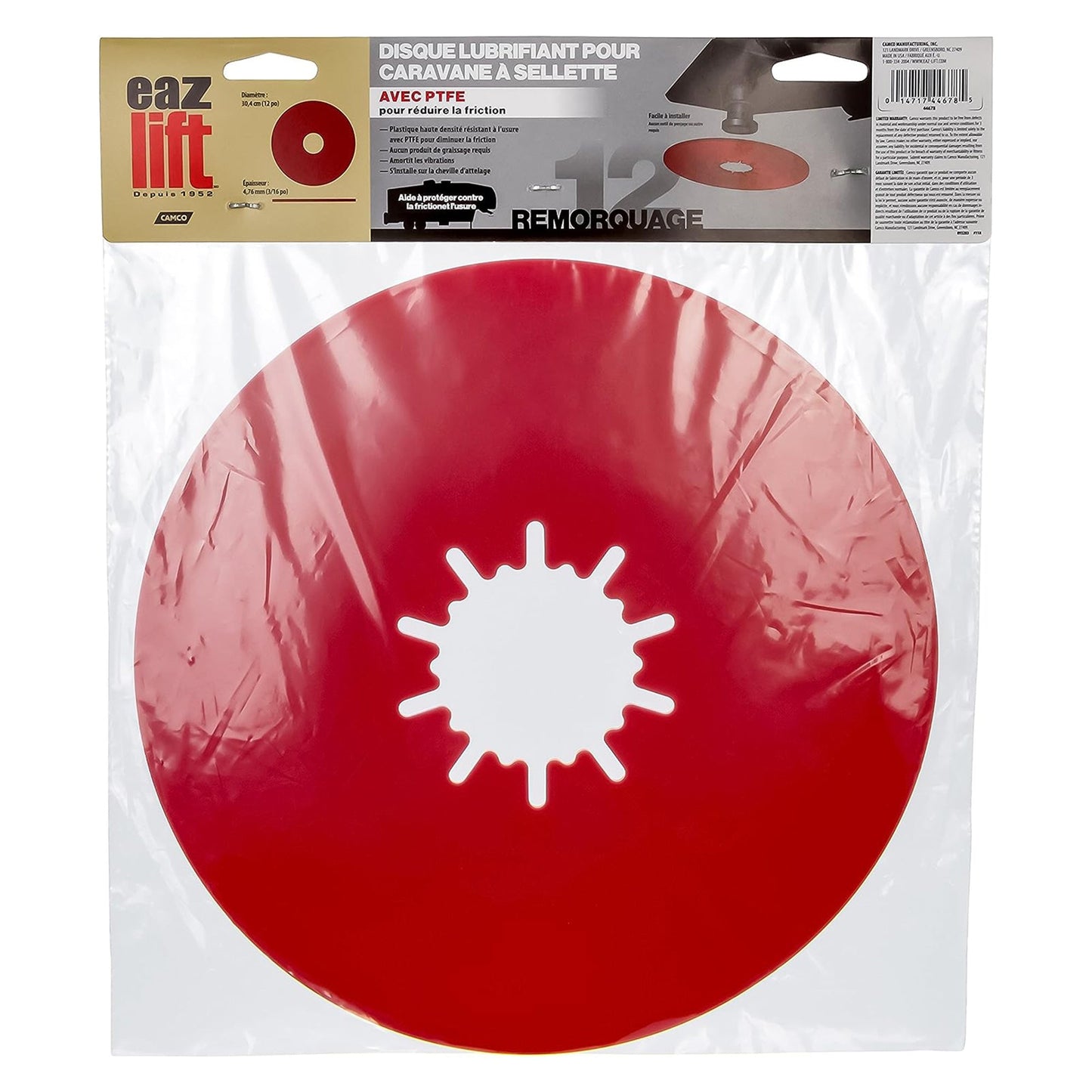 EAZ LIFT 44678 12 Inch Premium Fifth Wheel Lube Plate for Trailers & Towing, Red - Find Fresh Goods