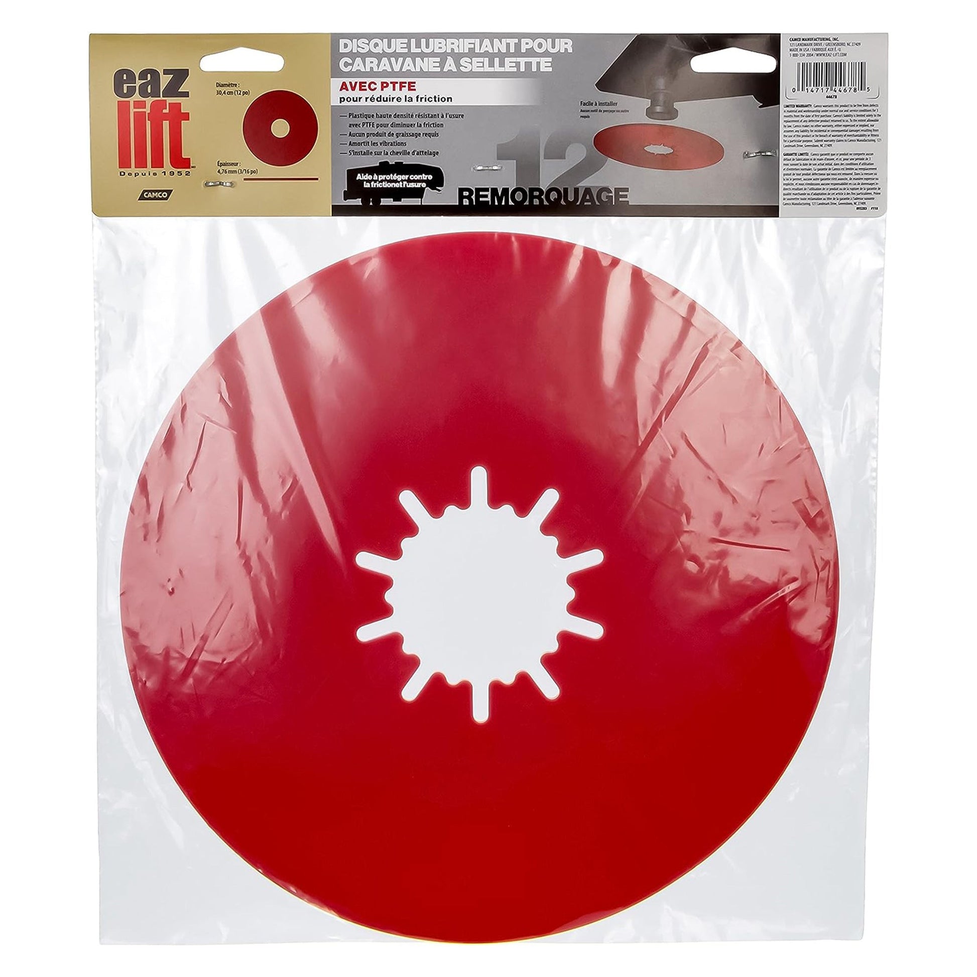 EAZ LIFT 44678 12 Inch Premium Fifth Wheel Lube Plate for Trailers & Towing, Red - Find Fresh Goods