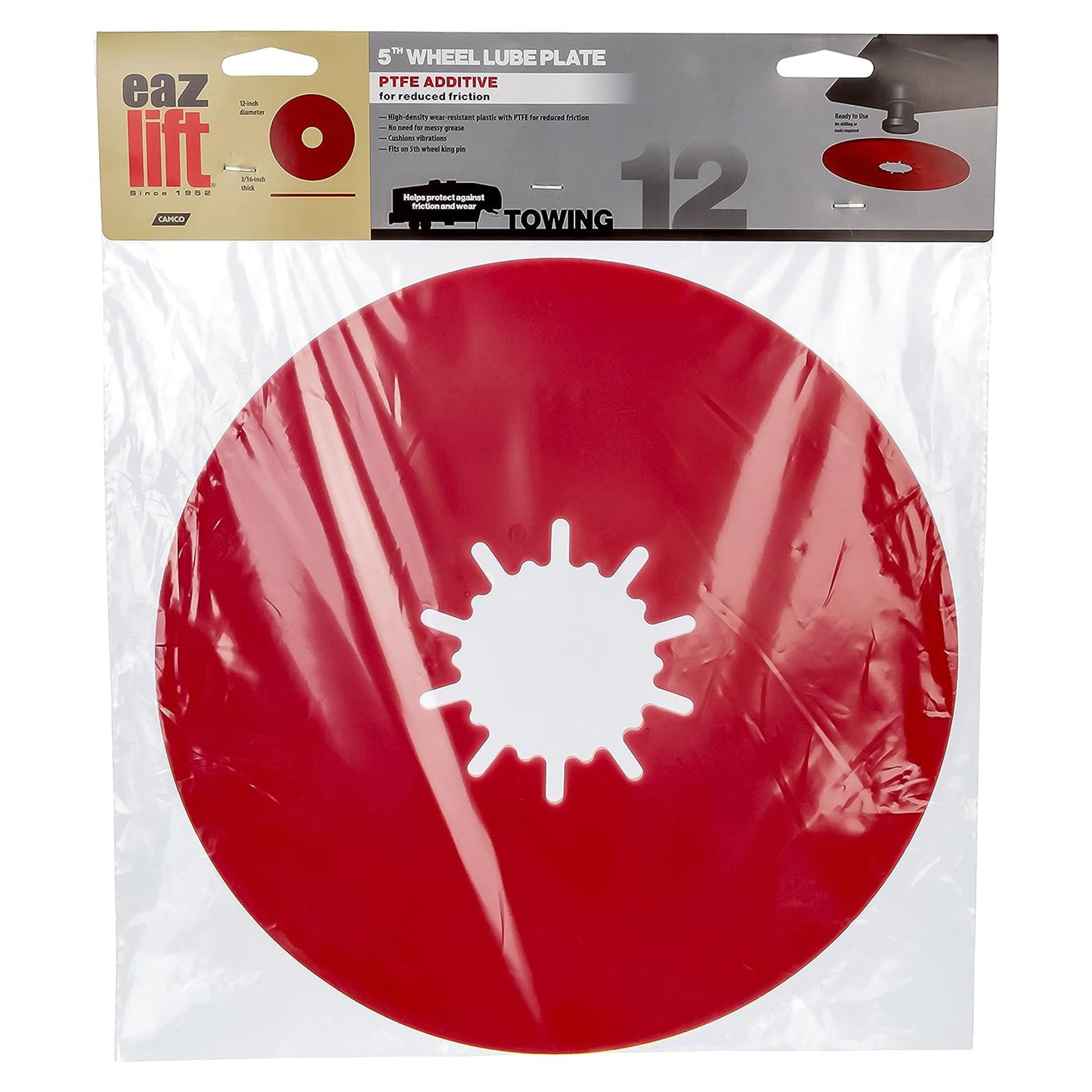 EAZ LIFT 44678 12 Inch Premium Fifth Wheel Lube Plate for Trailers & Towing, Red - Find Fresh Goods