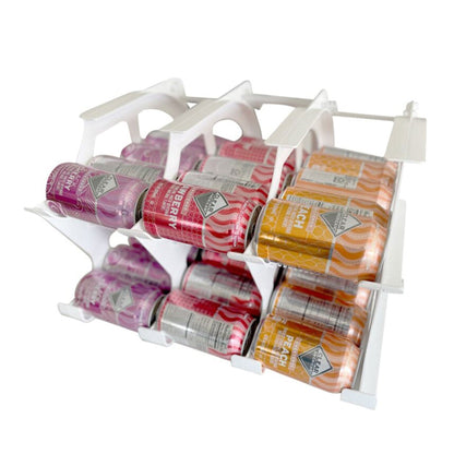 FIFO Countertop Mini Can Tracker Holds 30 10 to 24 Oz Can Sizes, USA Made, White