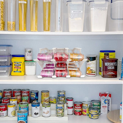 FIFO Countertop Mini Can Tracker Holds 30 10 to 24 Oz Can Sizes, USA Made, White