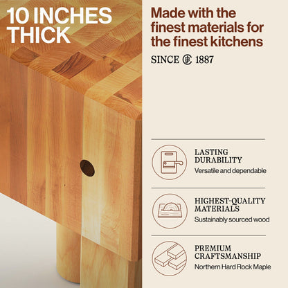 John Boos AB Series Square Wood Butcher Block Prep Table, 18" x 18", Maple