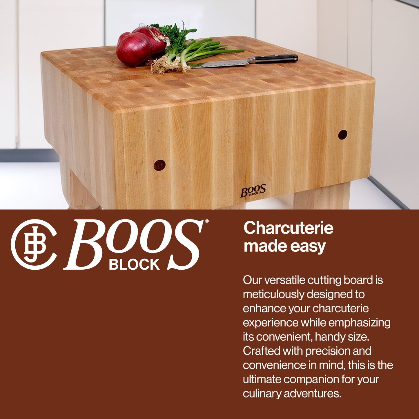 John Boos AB Series Square Wood Butcher Block Prep Table, 18" x 18", Maple