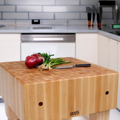 John Boos AB Series Square Wood Butcher Block Prep Table, 18" x 18", Maple