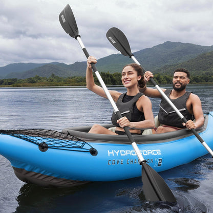 Bestway Hydro Force 91” Adjustable Aluminum Locking Kayak Paddle and Grip, Black