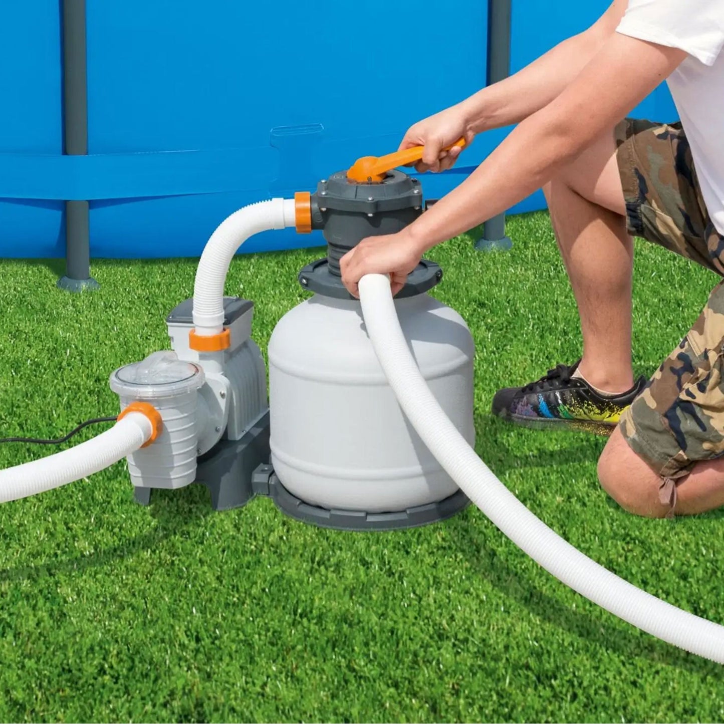 Bestway 58500E Flowclear 2200 Gallon Sand Filter Pump for Above Ground Pools