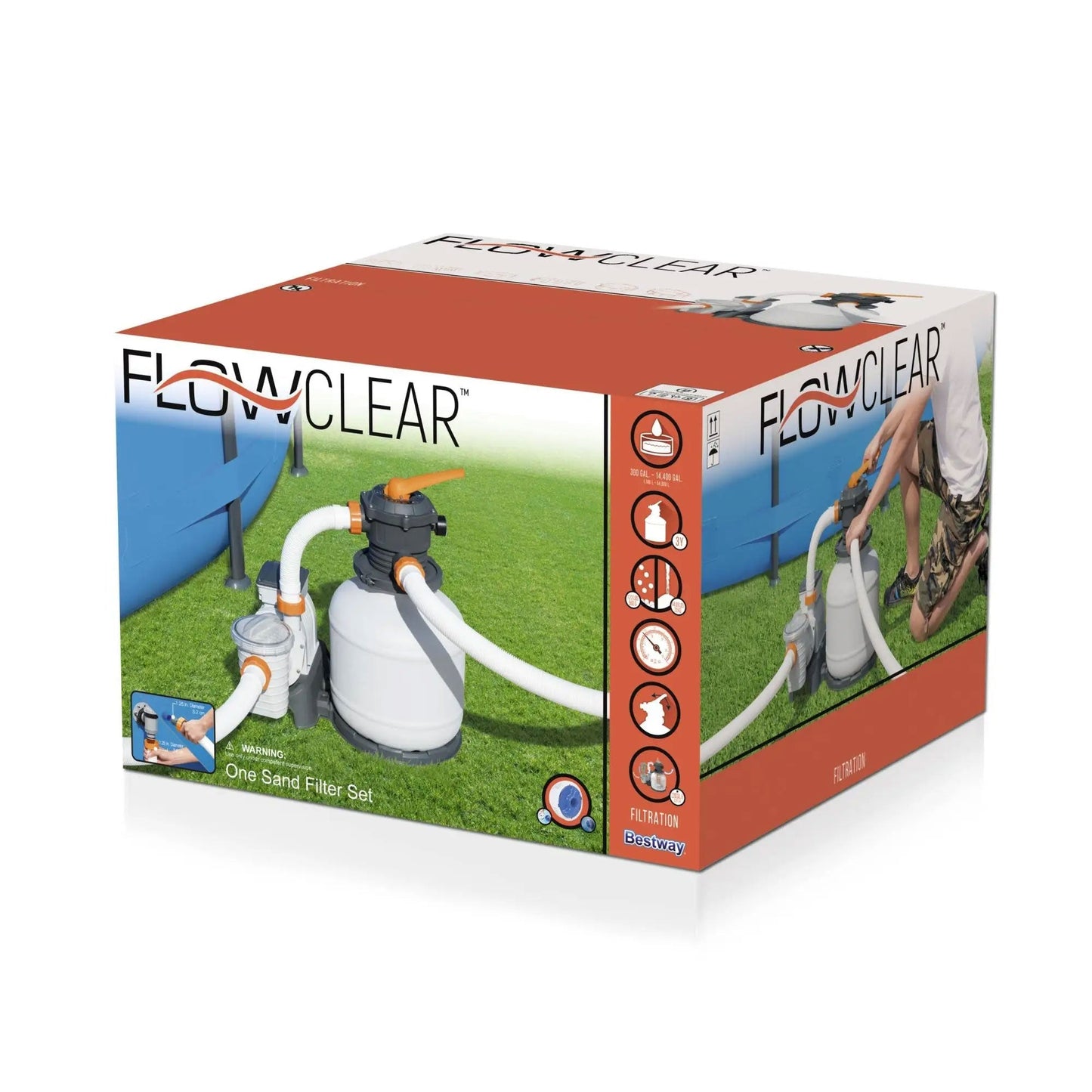 Bestway 58500E Flowclear 2200 Gallon Sand Filter Pump for Above Ground Pools